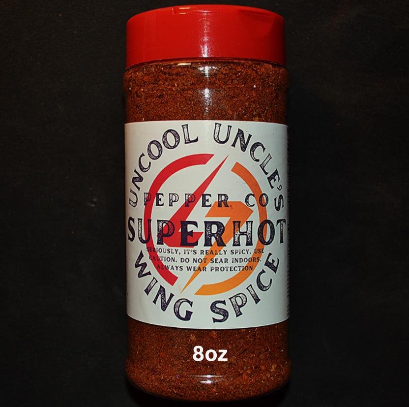 SuperHot Spice Blend. 16oz Shaker Jar. This ultimate blend gives anything that kick it needs.  Net 8OZ (227 g)