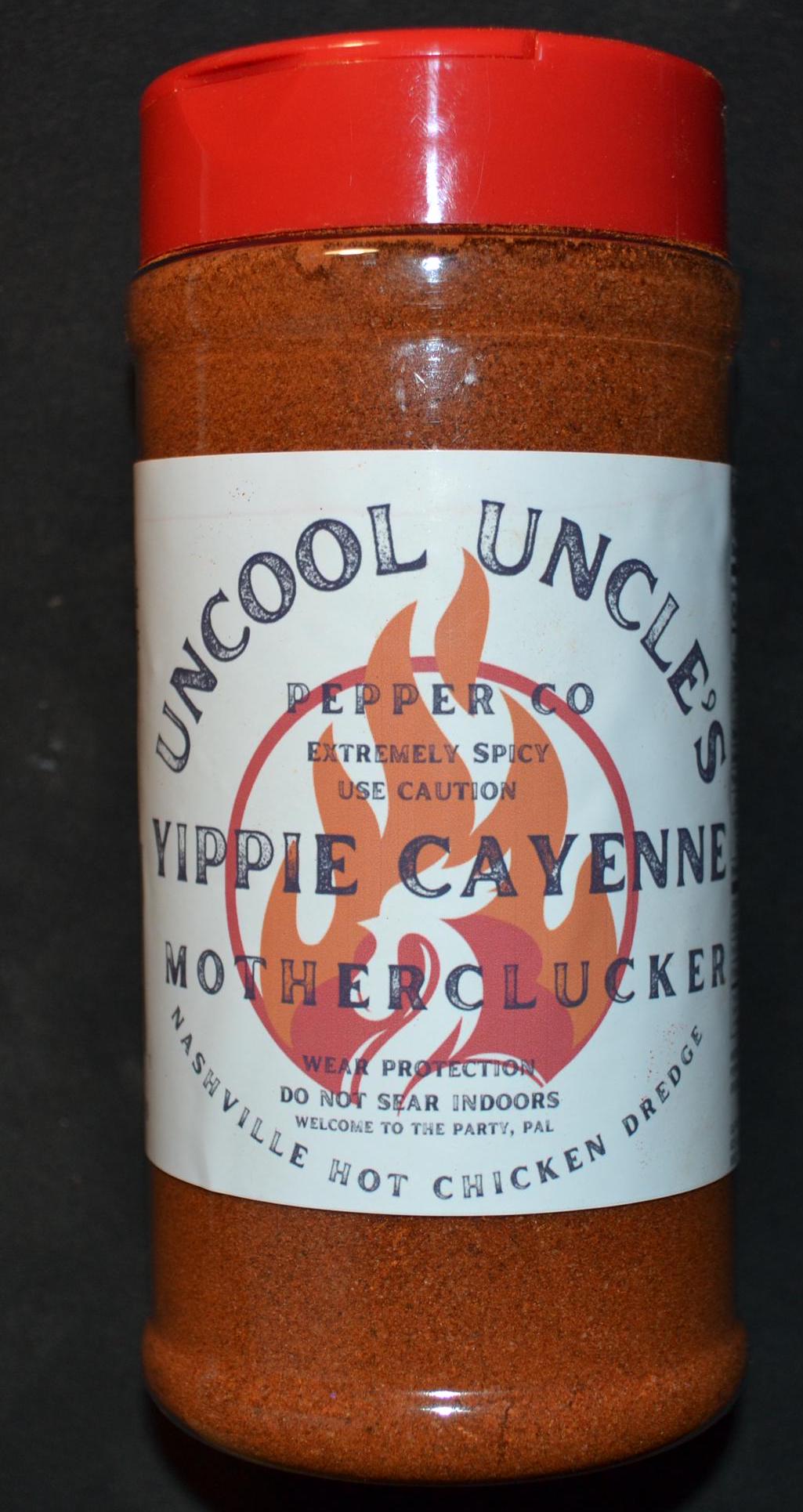 Yippie Cayenne MotherClucker- Nashville Hot Chicken Dredge. 16oz Shaker Jar Spice Blend. Net 8.5OZ (240 g)