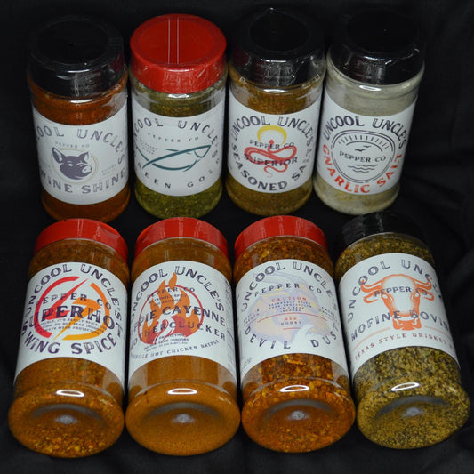 Best Value Pack, Includes 8 of the Uncles Spice Blends. Over 5Ib of Seasoning!!!